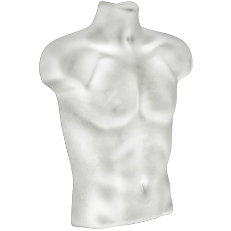 Azar Displays White Plastic Male Bust for Pegboard and Slatwall, PK2 900518-WHT